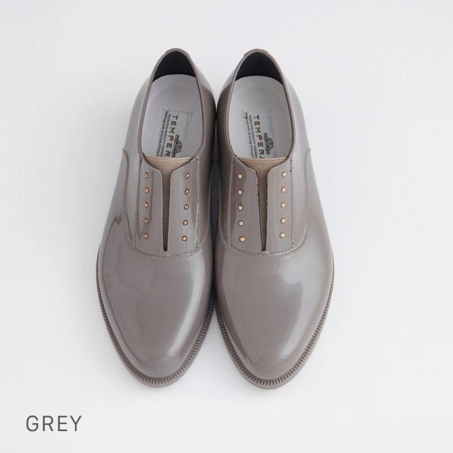 TEMPERATE テンパレイト OMBRE レディース 靴 雨 靴 レインシューズ レイン 防水 完全防水 マニッシュシューズ スリッポン スタッズ 甲高 幅広 PVC オックスフォード マニッシュ 黒 ブラック 晴雨兼用 梅雨 デイリー 通勤 オフィス 送料無料_9