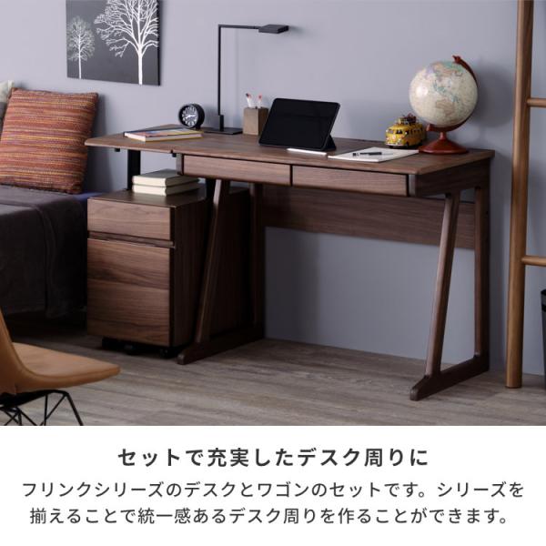 デスク 昇降ワゴン 2点セット デスクセット 学習机 幅90 高さ70 デスク 勉強机 昇降機能 ワゴン キャスター シンプル 木製 ウォルナット ブラウン 引き出し サイドテーブル 袖机 ISSEIKI 【SET】FRINK-2 DESK 90 + SHOKO WAGON 35 2SET_5