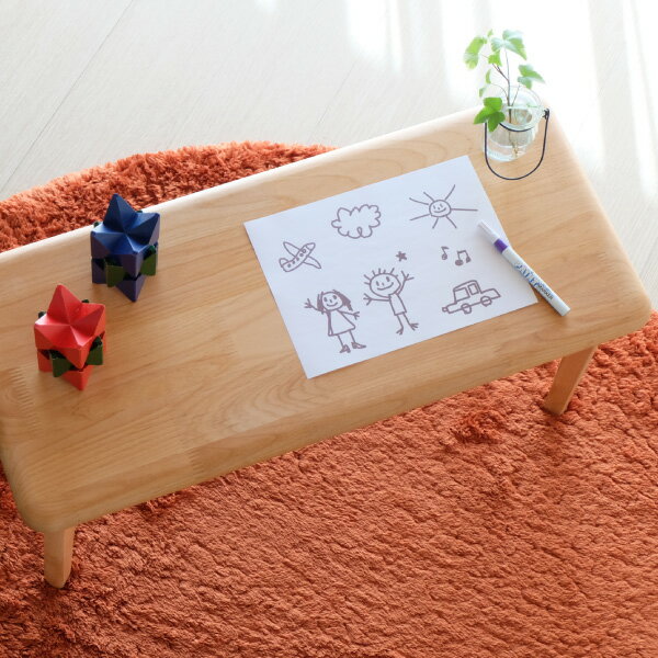 テーブル キッズテーブル 子供用 座卓 幼児 机 センターテーブル ローテーブル 子供家具 北欧 ナチュラル シンプル おしゃれ 学習机 椅子 ソファ アルダー材 ベージュ 品質保証 ISSEIKI KIDS CARBO_5