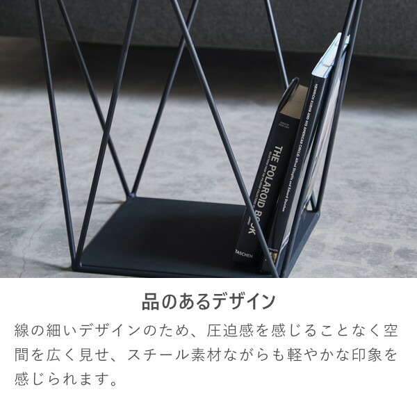【6/12 10時から期間限定価格！】 テーブル ナイトテーブル サイドテーブル マガジンラック 収納家具 幅50 アイアン 鉄 ブラック 黒 寝室 ベッド 上品 おしゃれ ラック ソファ ワンルーム オブジェ 収納 見せる収納 品質保証 ISSEIKI AYA_4