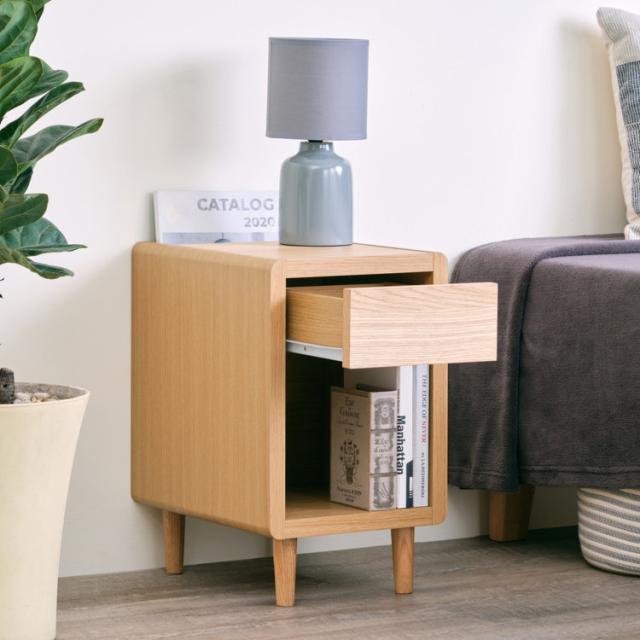 北欧 サイドテーブル ベッドサイドテーブル 幅30 おしゃれテーブル スリム ナイトテーブル 木製 マガジンラック ナチュラル テーブル かわいい 収納 品質保証 ISSEIKI CURIP-4 SIDE TABLE 30 (WO-NA)_1