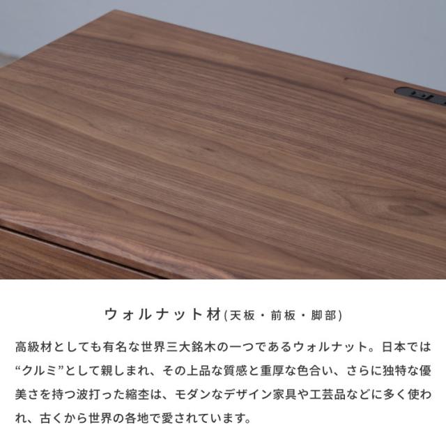 学習机 シンプル 学習デスク 中学生 幅110 大人 パソコンデスク コンセント 引出し テレワーク 在宅 おしゃれ 勉強机 大学生 子供 机 天然木 木製 ウォールナット リビング ウォルナット ISSEIKI KIDS FRINK-2 DESK 110 (WN-V-MBR)_4