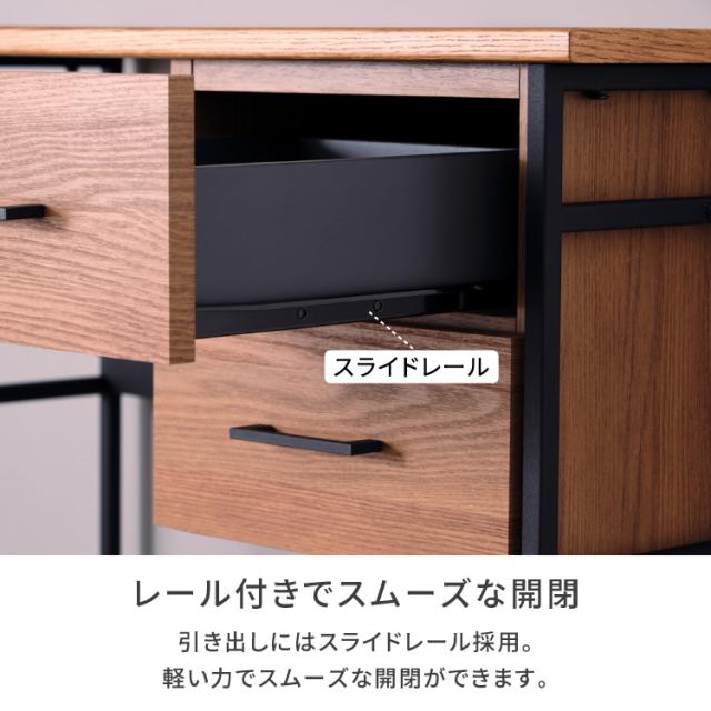 【2/3限定！ポイント10倍！】 デスク スリム 机 幅100 PCデスク おすすめ 書斎机 学習机 勉強机 学習デスク 在宅ワーク デスク おしゃれ オーク デスク 鉄脚 省スペース家具 主婦 引出し 大人 ISSEIKI GIRA