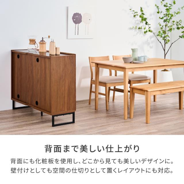 キャビネット リビング収納 サイドボード 木製収納 スリム収納 奥行35cm 薄型収納 北欧家具 ナチュラル家具 モダン収納 突板 レッドオーク 完成品収納 扉収納 配線収納 ルーター収納 幅110cm インダストリアル おしゃれ収納 マンション収納 OMO ISSEIKI_12