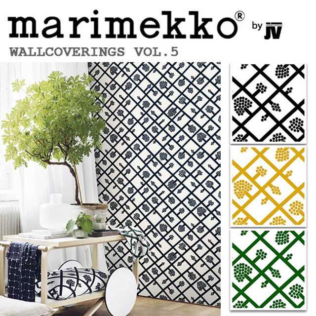 壁紙 クロス のりなし 輸入壁紙 marimekko マリメッコ 品番 23345 23346 23347 Spalje スパリエ 1ロール単位販売 巾70cmx10.05m 不織布 F☆☆☆☆ 不燃の通販は 24,420円