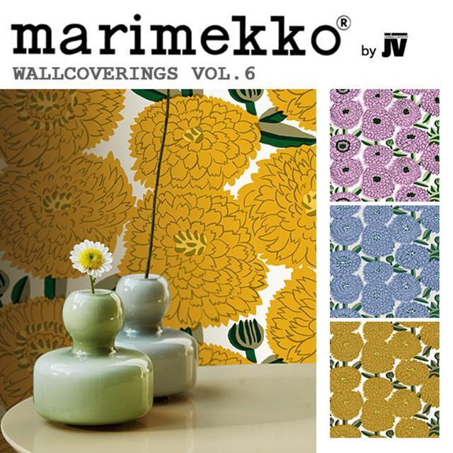 壁紙 クロス のりなし 輸入壁紙 marimekko マリメッコ 品番 25105 25106 25107 PRIMAVERA プリマヴェーラ 1ロール単位販売 巾70cmx10.05m 不織布 F☆☆☆☆ 不燃の通販は 23,760円