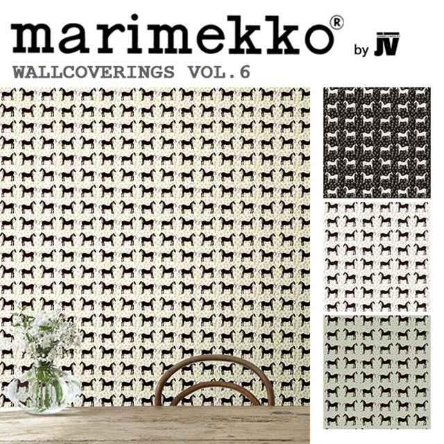 壁紙 クロス のりなし 輸入壁紙 marimekko マリメッコ 品番 25170 25171 25172 MUSTA TAMMA ムスタタンマ 1ロール単位販売 巾70cmx10.05m 不織布 F☆☆☆☆ 不燃の通販は