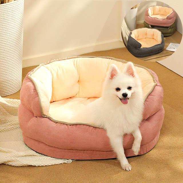 ペットソファ ペットベッド 犬猫兼用 防寒 犬用 もこもこ 猫ベッド 猫用 小型犬対応 犬 あったか ふわふわ 秋冬用 ペット用マット セキュリティベッド 3色