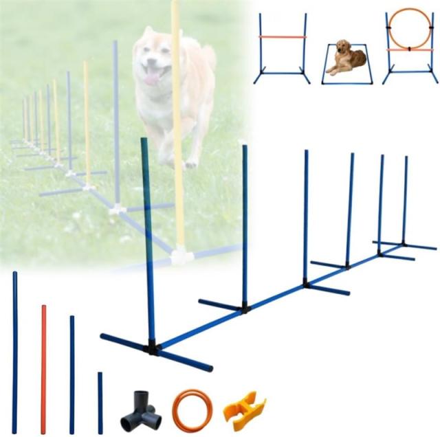 犬 アジリティ スラローム ハードル セット ドッグアジリティ ドッグアジリティスラローム アジリティ用具 ドッグ 障害物 ジャンプ バー ドッグラン トレーニング ジャンプバー 収納バッグ 付き ドッグランセット 遊具 屋外