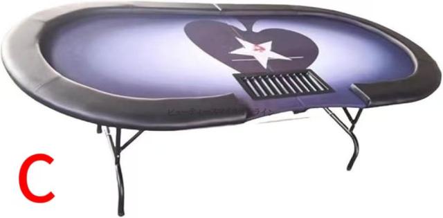 折り畳み式ポーカーテーブル 脚付き完成品 テキサスホールデム用 収納簡単 組み立て不要 ステンレスカップホルダー付き カジノ風 ホームゲーム 持ち運び便利 省スペース プロ仕様_10