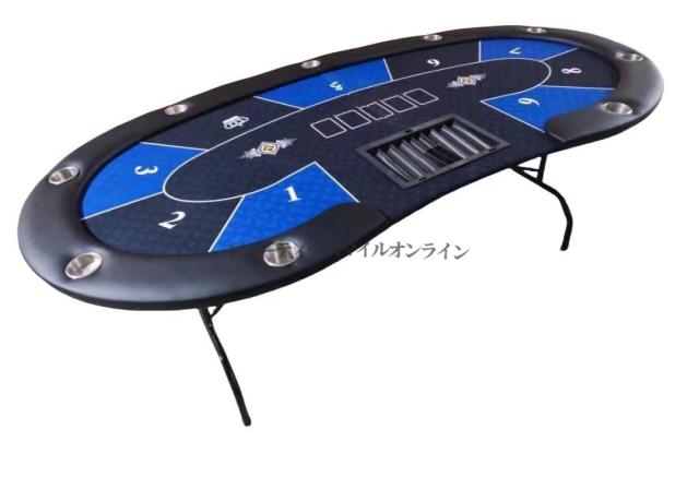 折り畳み式ポーカーテーブル 脚付き完成品 テキサスホールデム用 収納簡単 組み立て不要 ステンレスカップホルダー付き カジノ風 ホームゲーム 持ち運び便利 省スペース プロ仕様_6