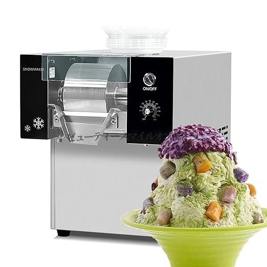 空冷式自動製氷機 80kg日産対応 スノーフレークアイス スノーコーンシェーバー スムージー機能搭載 飲食店 タピオカショップ フードトラック用 省スペース設計 高耐久ステンレス仕様