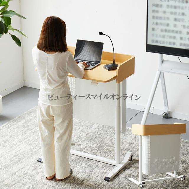 木製 可動式スピーチテーブル 360度ユニバーサルホイール 移動簡単 表彰台 演説台 講演台 司会台 省スペース 組み立て簡単 体育館 イベント会場 ウェルカムデスク バッフルデザイン 高級感溢れる 多機能 安定性抜群 プレゼンテーション 式典_7