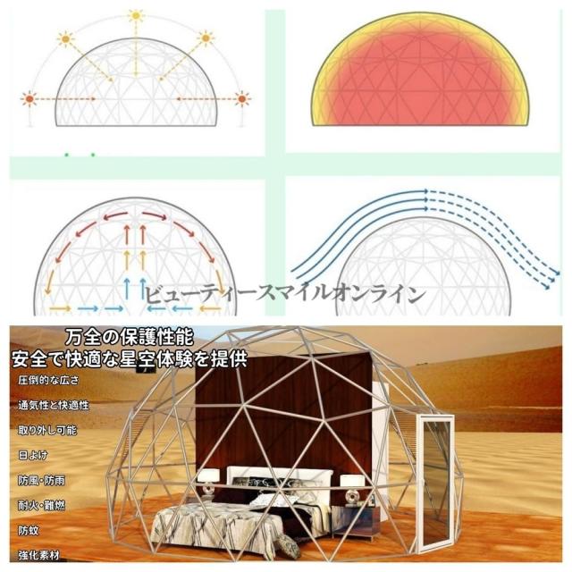 透明アウトドアテント 直径3 6m 完全防水 星空観測用 家族キャンプ ガーデンパーティー ビーチリゾート バブル温室 クリアビジョン 北欧風デザイン 省スペース 耐候性強化 全天候型 高耐久 アウトドアレジャー 大容量 サンルーム対応 裏庭テ_7