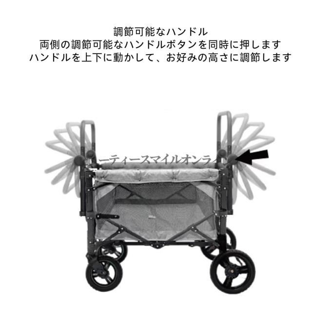 2人乗り 4人乗り ベビーカー 大容量収納 ワンタッチ開閉 折り畳みコンパクト ハンドル高さ調節可能 頑丈なブレーキシステム 家庭用 旅行用 ベビーワゴン 省スペース設計 収納楽々 お手入れ簡単 人気の育児グッズ_3
