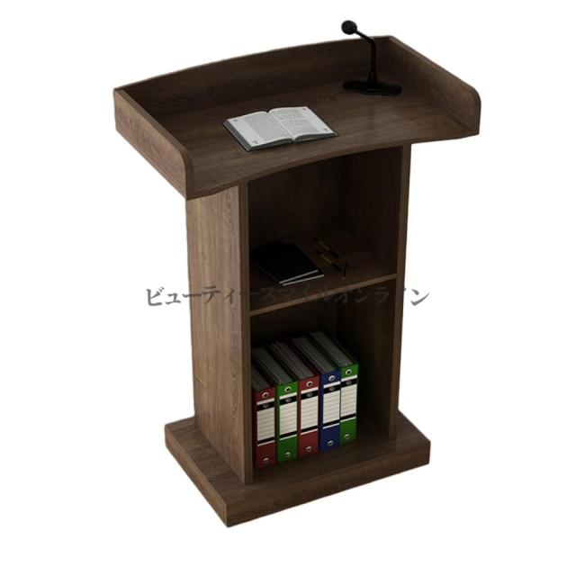 木製演説台 ワイルドオーク製 60×42×120cm 大容量ドロワー付き 表彰式 講義 司会用 頑丈な商業用スタンド マイク設置可能 省スペース設計 高級感溢れる会議用スタンド
