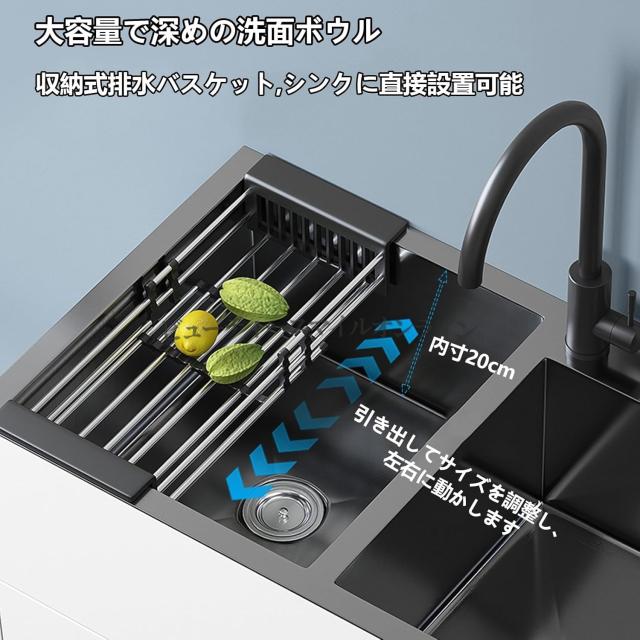 ステンレスシンク 深型大容量 キッチンシンク システムキッチン 床置き型 錆びにくい頑丈設計 食器洗い野菜洗い快適 ランドリーシンク兼用 収納キャビネット付き 省スペース 高耐久性 業務用にも対応 家庭用洗面台_8