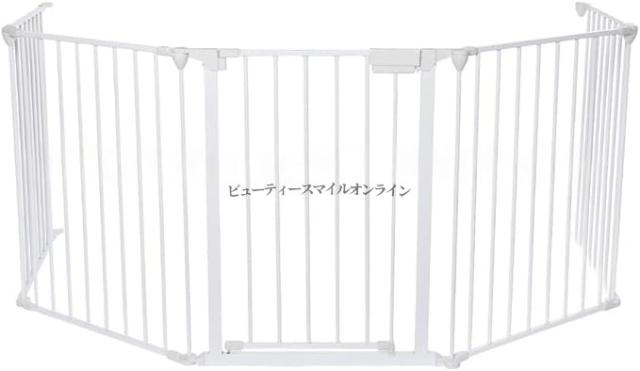 5面セット ドア付き 安全基準クリア セーフティーゲート ストーブガード 玄関 階段 ベビーゲート ペット用 折りたたみ可能 自由配置 ブラック 金属製 プラスチック 耐荷重50kg 赤ちゃん 幼児 室内 省スペース 転落防止_1