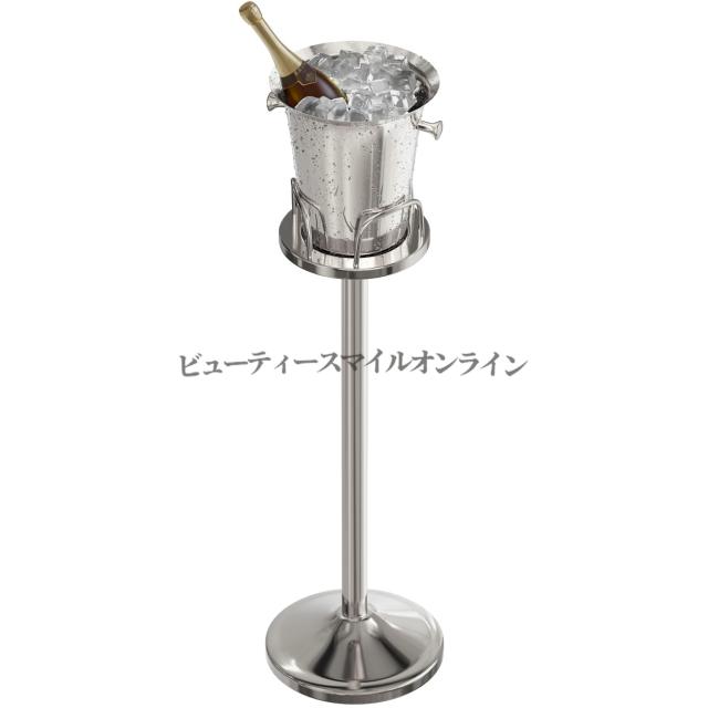 ステンレス製 シャンパンアイスバケツ 5L 高さ91cm スタンド付き 重量4kg超 バー ホテル 結婚式 パーティー用 家庭でも使える 高級感溢れる 大型 業務用 耐久性抜群 ワインクーラー 保冷バケツ