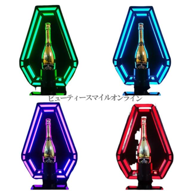 7色に輝くプロ仕様LEDシャンパンボトルプレゼンター 光るワインボトルディスプレイスタンド 商用ホームバーパーティー夜会ナイトクラブ用 省スペース壁掛け可能 高級感溢れる酒棚