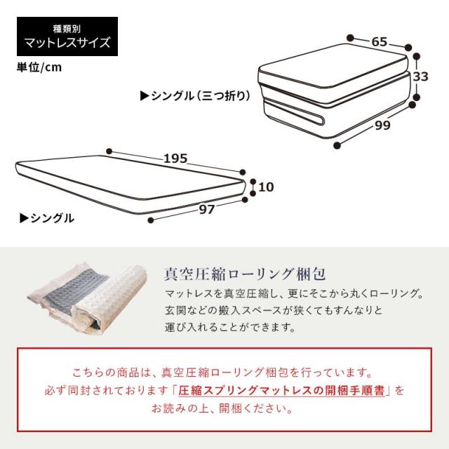 四つ折り桐すのこ 四つ折り 薄型マットレスセット シングル ロール式 シングル 折りたたみ すのこベッド_17