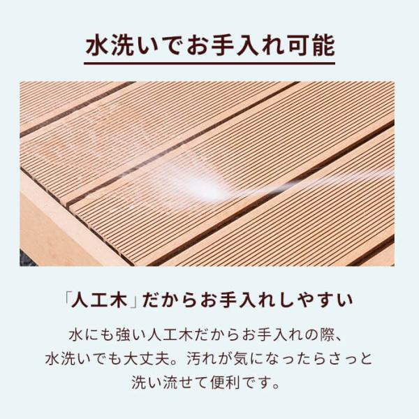 ウッドデッキ 6点セット デッキ 縁台 フェンス ステップ セット 人工木 ガーデン 庭 縁側 屋外 ベランダ DIY_15