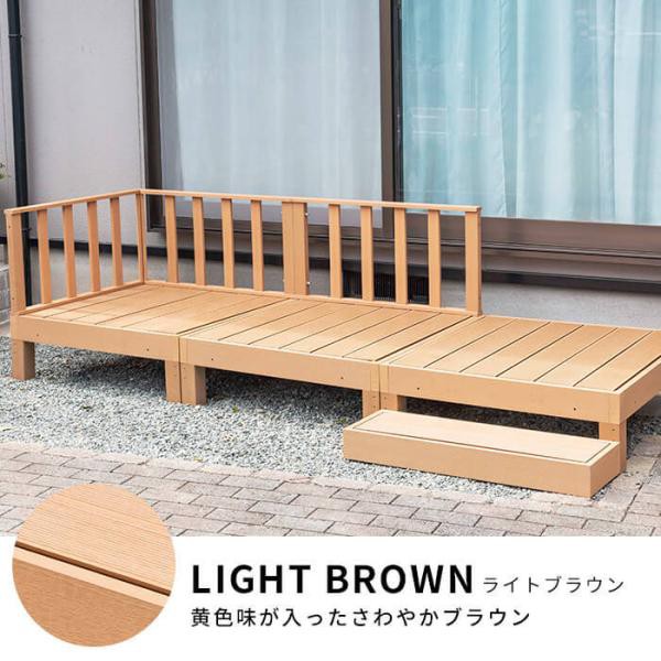 ウッドデッキ 6点セット デッキ 縁台 フェンス ステップ セット 人工木 ガーデン 庭 縁側 屋外 ベランダ DIY_17