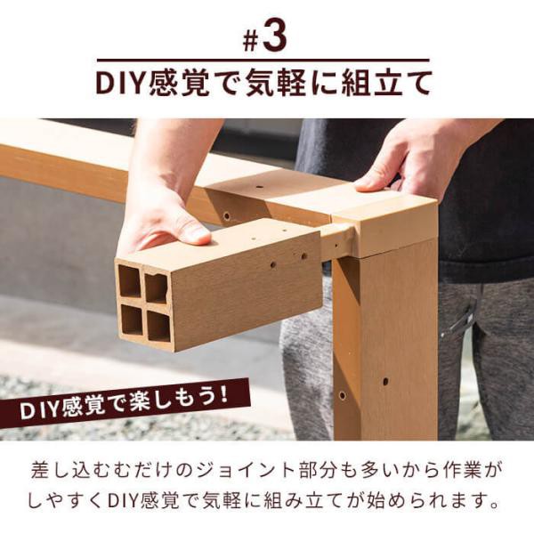 ウッドデッキ 8点セット デッキ 縁台 フェンス ステップ セット 人工木 ガーデン 庭 縁側 屋外 ベランダ DIY_10