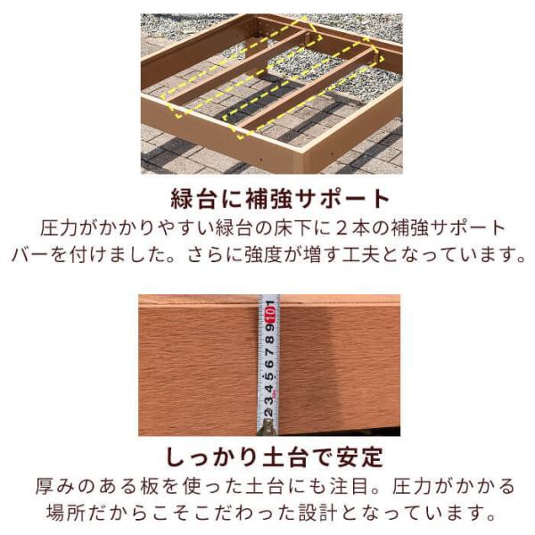 ウッドデッキ 8点セット デッキ 縁台 フェンス ステップ セット 人工木 ガーデン 庭 縁側 屋外 ベランダ DIY_9