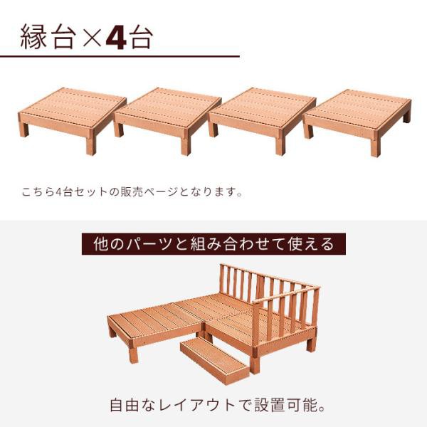 縁台 4点セット ウッドデッキ 人工木 庭 ガーデン エクステリア 縁側 DIY_2