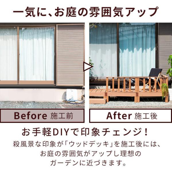 縁台 4点セット ウッドデッキ 人工木 庭 ガーデン エクステリア 縁側 DIY_3