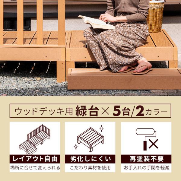 縁台 5点セット ウッドデッキ 人工木 庭 ガーデン エクステリア 縁側 DIY_1