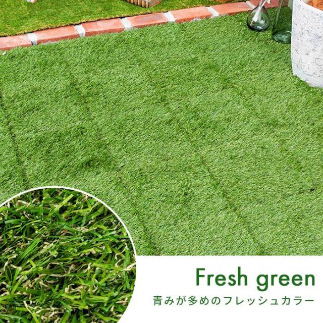 人工芝パネル128枚セット 幅30 人工芝 芝生 タイル タイル ジョイントマット ベランダ セット 11.52平米 デッキ 正方形 屋外_15