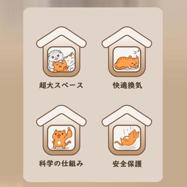猫ケージ キャットケージ 3段 幅広設計 トイレ 猫ドア付き ハンモック キャスター 大型 高級感 おしゃれ キャットハウス 留守番 保護 脱走防止 多頭飼い_1
