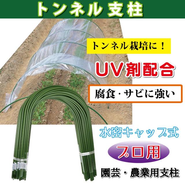 園芸 トンネル支柱 φ11-2100mm 100本 鋼管製 トンネル栽培 アーチ支柱 トンネルポール 園芸支柱 農竹