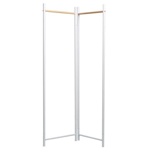 3個セット〕 フレームハンガーラック(ホワイト/白) 幅44.5cm