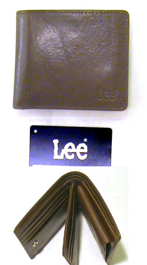 二つ折り財布　Lee　リー 中１枚付 メンズ レディース 2つ折り 札入 財布 ダークブラウン  0427-51の通販は 6,806円