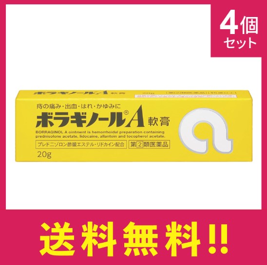 【指定第二類医薬品】【送料無料・追跡あり】ボラギノールA 軟膏 20g 4個セット