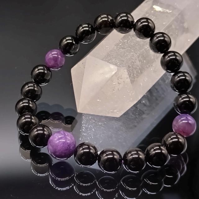 パワーストーン ブレスレット チャロアイト・モリオン 健康 癒し 魔除け・厄除け オーダーブレスレットチャロアイト・モリオンスギライト シルバー