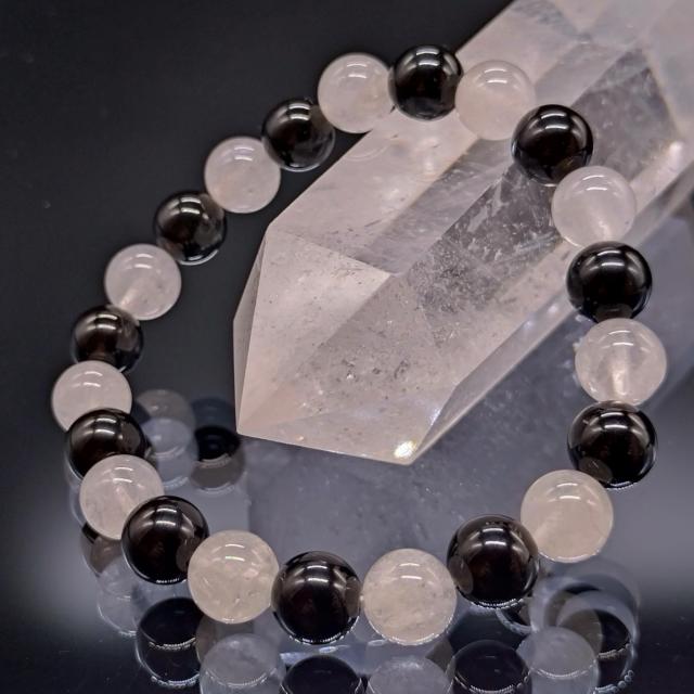 ヒマラヤ水晶　モリオン　8mm　MIX　最高品質　鑑別済み　ブレスレット 6,980円