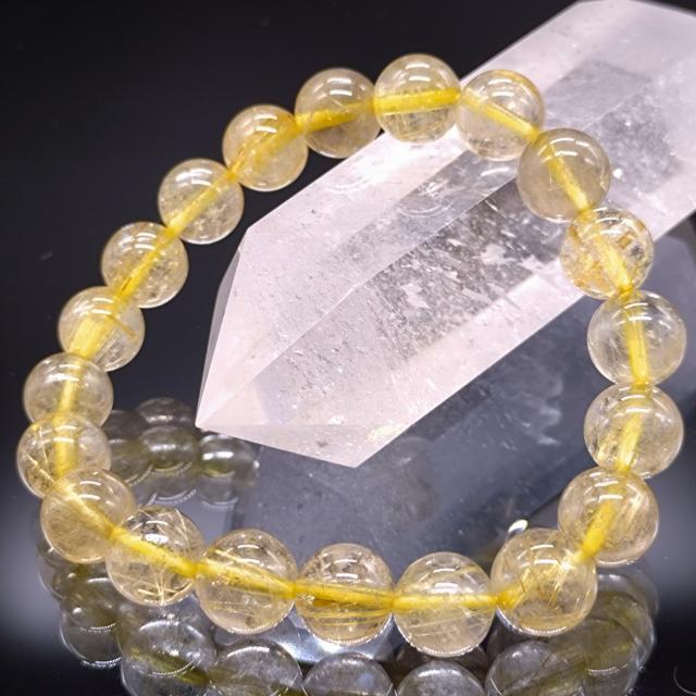 パワーストーン ルチルクォーツ 10mm 金針水晶 AAA ブレスレット 金運