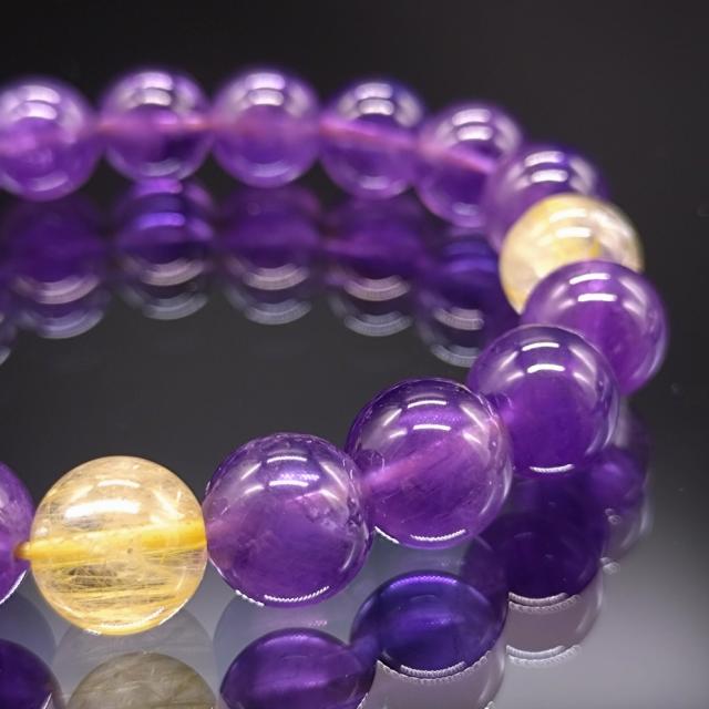 ルチルクオーツ パワーストーンブレスレット 内径約16cm