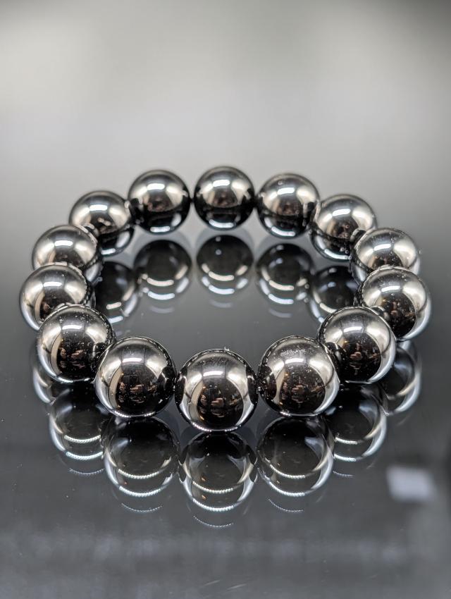 パワーストーン モリオン 黒水晶 16mm 最高品質 鑑別済み 最強守護 ブレスレット 天然石 メンズ レディース_1