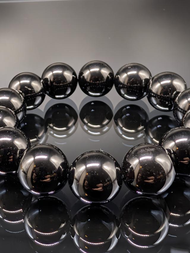 パワーストーン モリオン 黒水晶 16mm 最高品質 鑑別済み 最強守護 ブレスレット 天然石 メンズ レディース_2