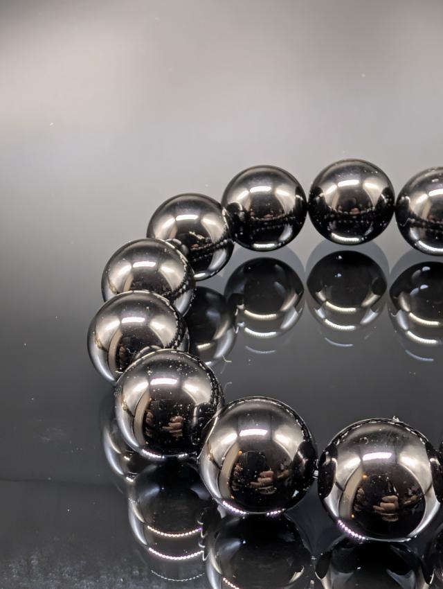 パワーストーン モリオン 黒水晶 16mm 最高品質 鑑別済み 最強守護 ブレスレット 天然石 メンズ レディース_3