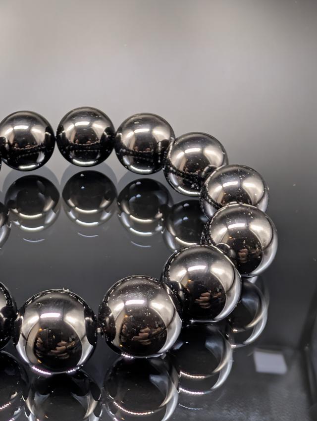 パワーストーン モリオン 黒水晶 16mm 最高品質 鑑別済み 最強守護 ブレスレット 天然石 メンズ レディース_4