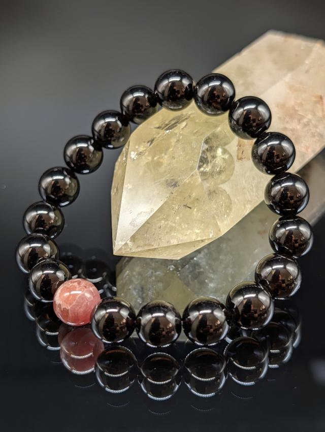 パワーストーン モリオン インカローズ 10mm ブレスレット 最強守護 恋愛 天然石 メンズ レディース