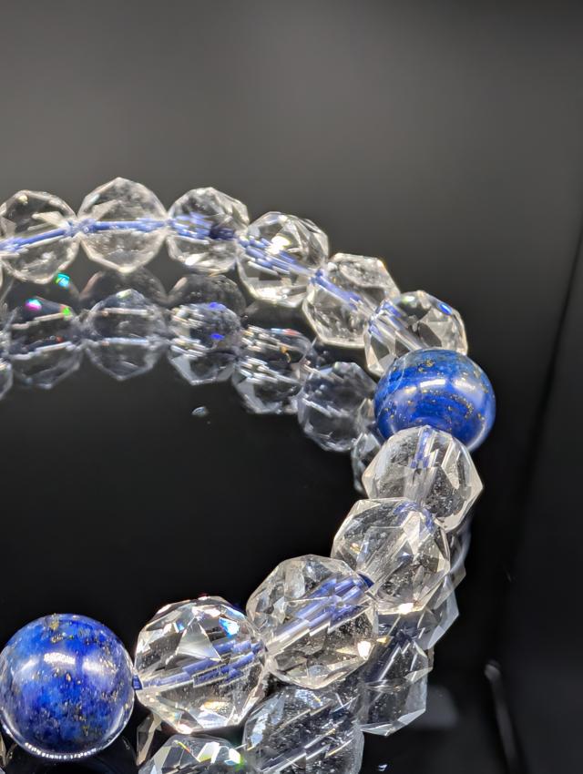 彫美 パワーストーン 水晶 プレミアムスターカット ラピスラズリ 10mm