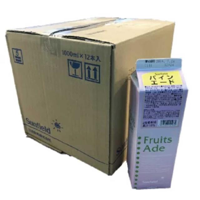 三田飲料 パインエード 1000ml×12本 ケース販売 業務用 模擬店 カクテル スムージー タピオカ