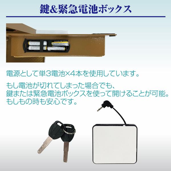 金庫 緊急キー テンキー式 保管庫 盗難防止 防犯 家庭用 大型